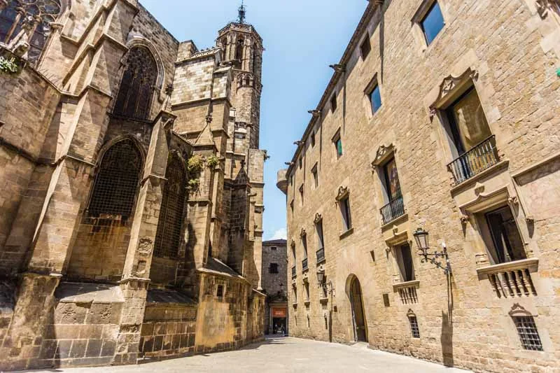 Square and historic buildings in the Gothic Quarter